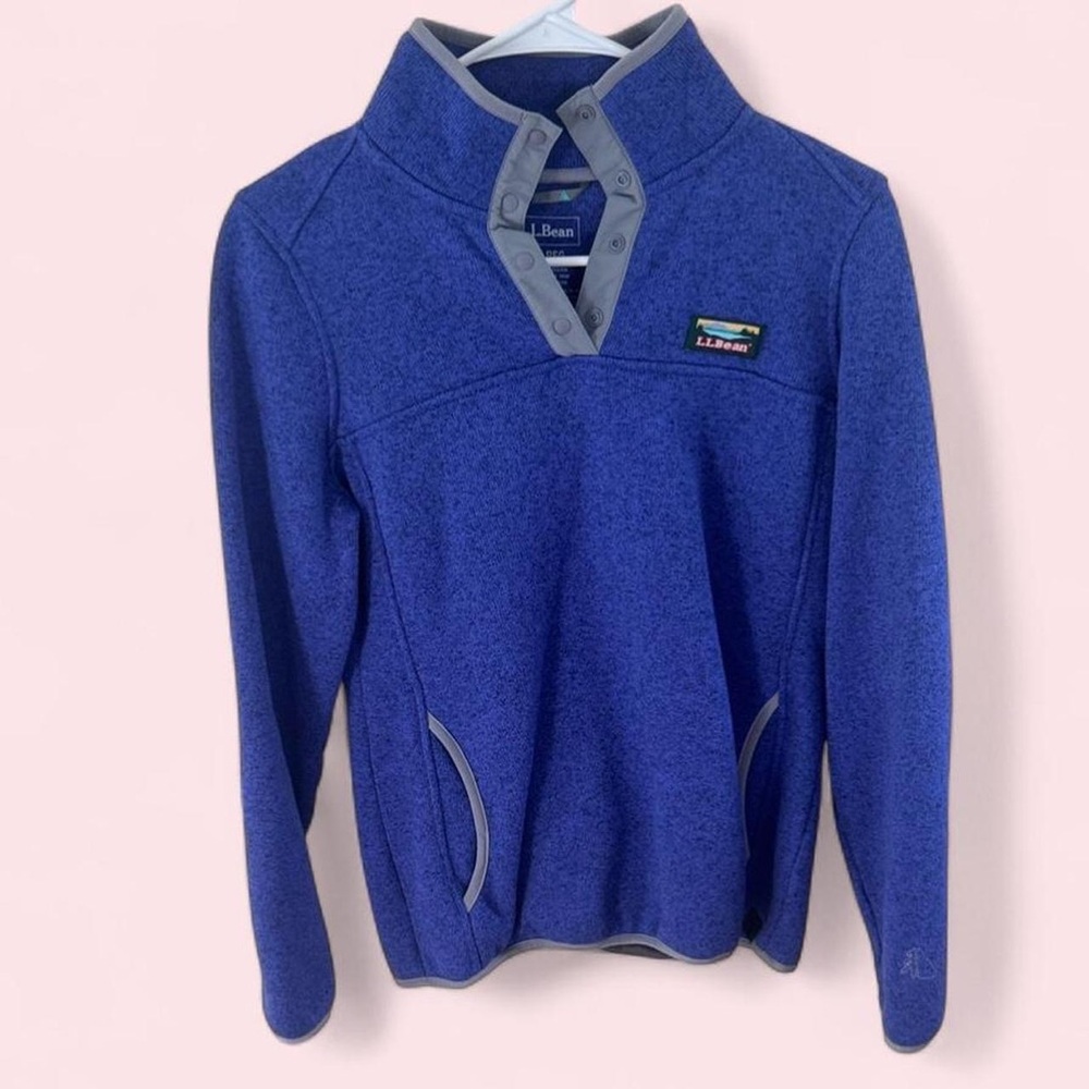 L.L. Bean Royal Blue Fleece with Gray Trim